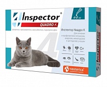 АКЦИЯ-20%/ Капли Inspector Quadro для кошек 4-8 кг 1 пип/упак