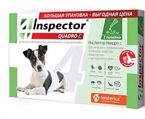 Капли Inspector Quadro для собак 4-10 кг 1 пип/упак