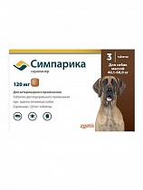 АКЦИЯ -10%/ Симпарика 120 мг д/собак 40,1- 60,0 кг/ 1 ТАБЛЕТКА