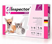 АКЦИЯ-10%/ Капли Inspector Quadro для кошек и собак MINI 0,5-2 кг 1 пип/упак
