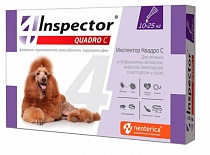 АКЦИЯ-20%/ Капли Inspector Quadro для собак 10-25 кг 1 пип/упак